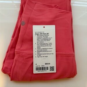 lululemon athletica Align HR Pant 28" in Coral Pink